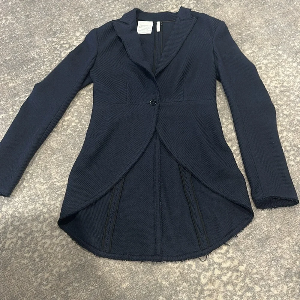 IISLI WOOL NAVY WOMANS RIDING STYLE JACKET SIZE 4 - Picture 7 of 10